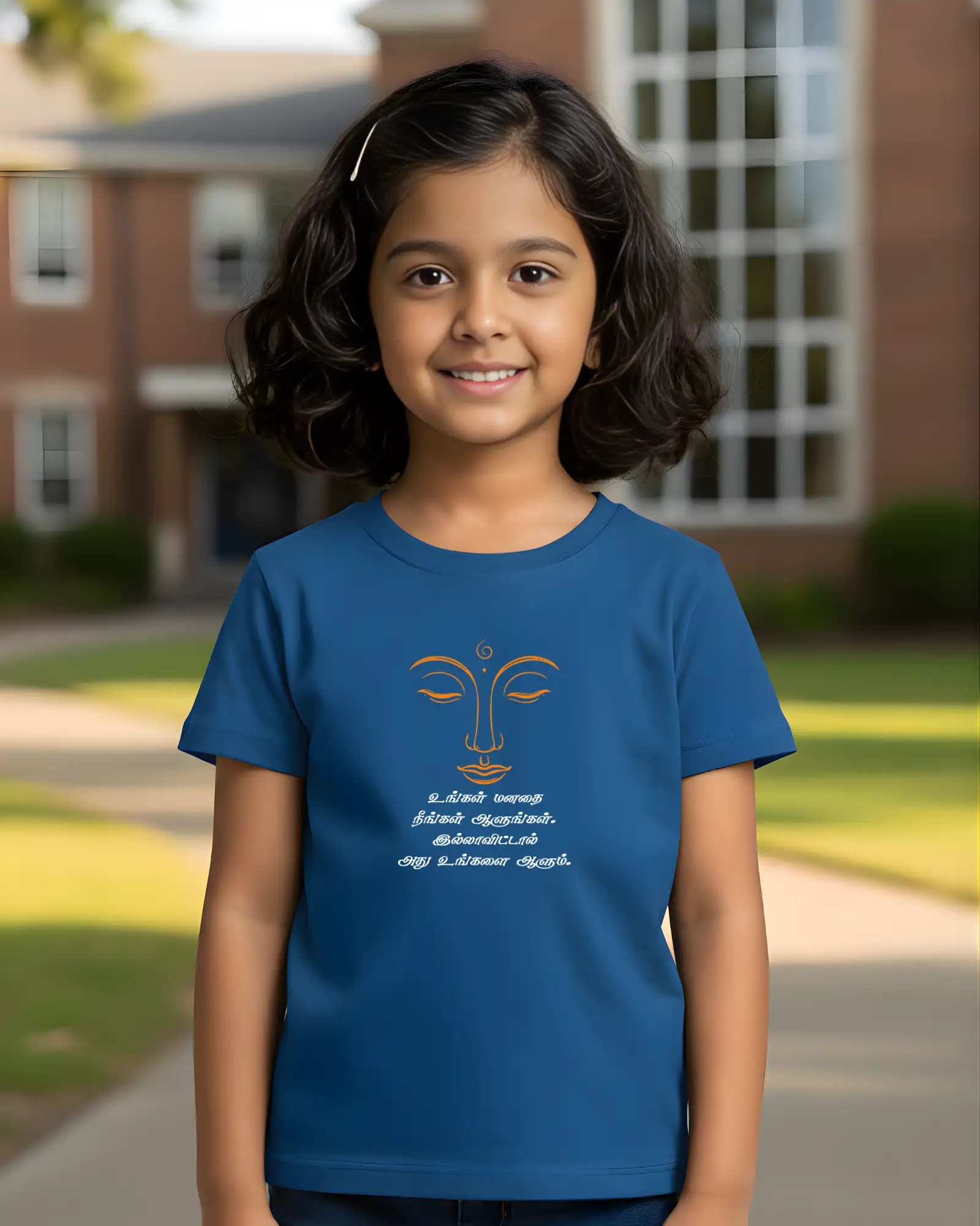 Kids Round Neck - Ungal Manadhai Neengal Aalungal - Royal Blue - image 1