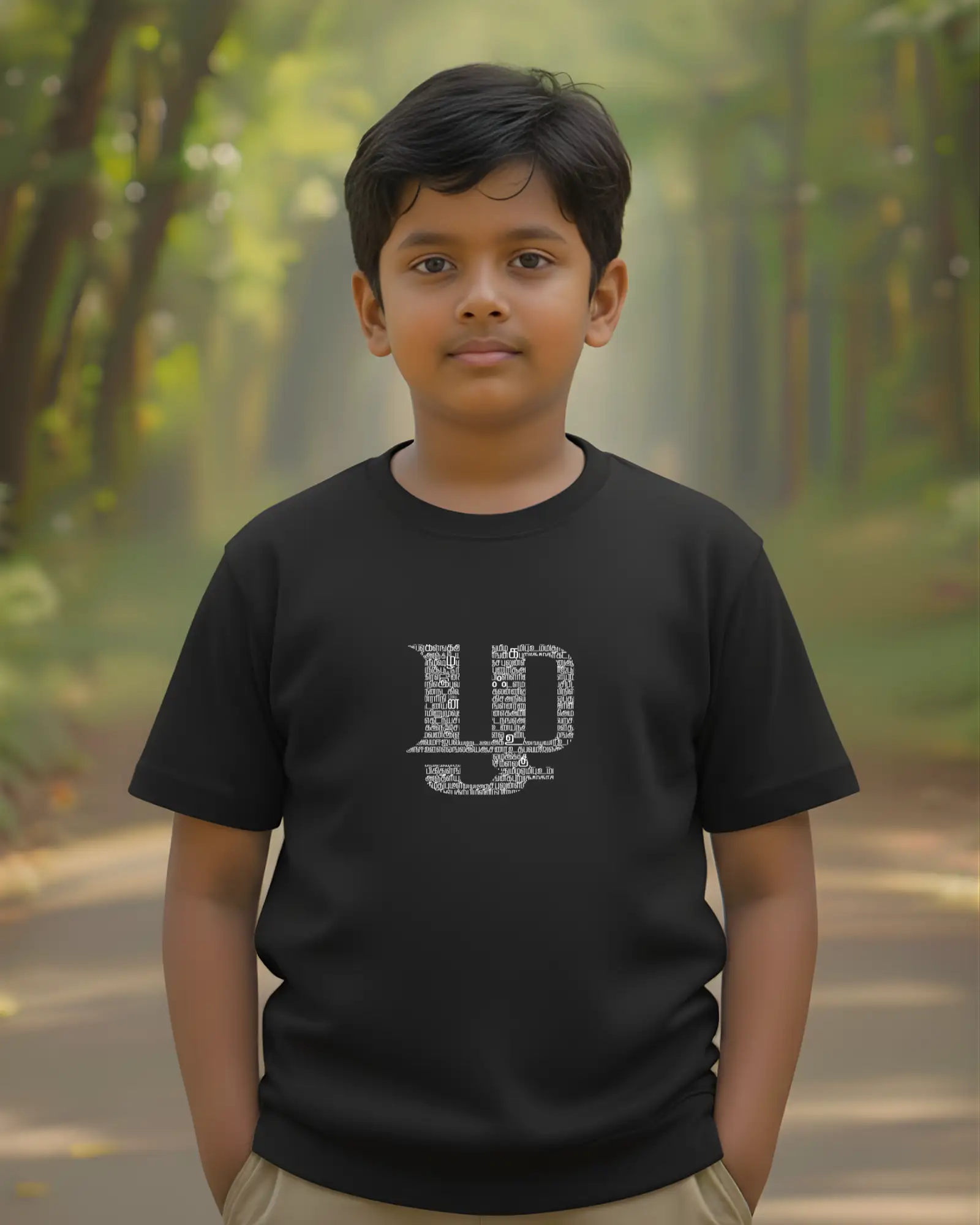 Kids Round Neck Zhal-1-Black - image 1