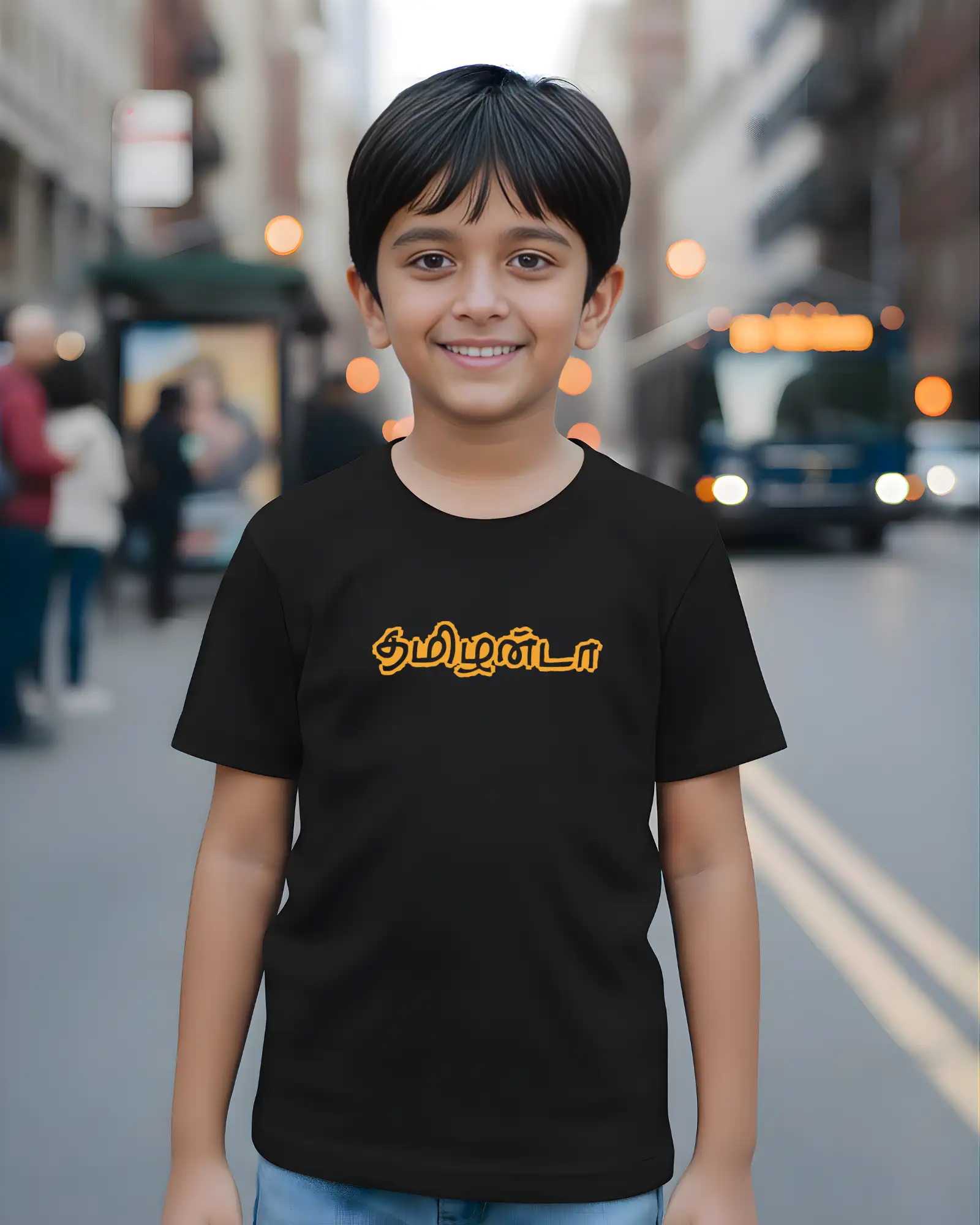 Kids Round Neck Tamilanda-Black - image 1