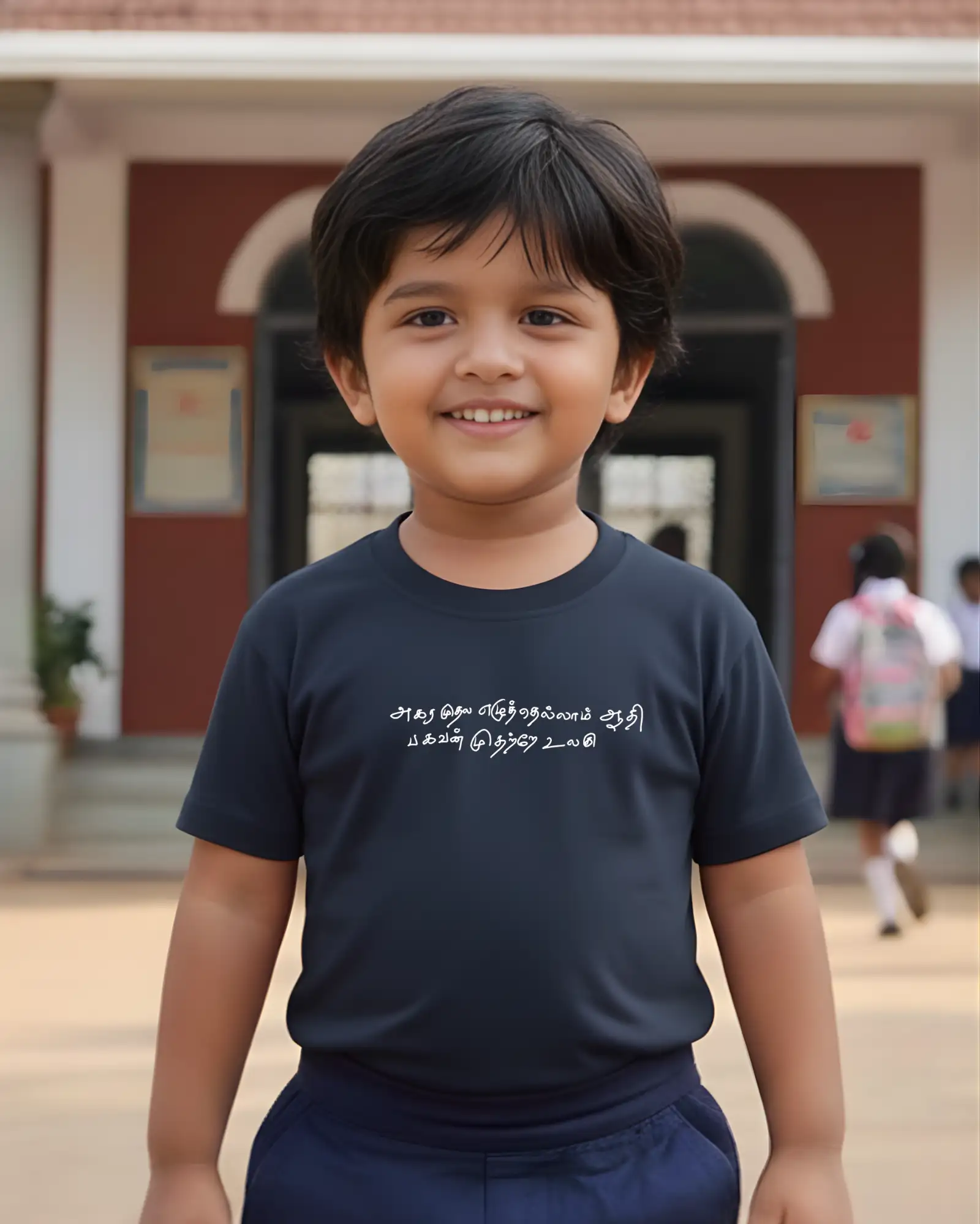 Kids Round Neck Agara Mudhala - Kural-Navy Blue - image 1