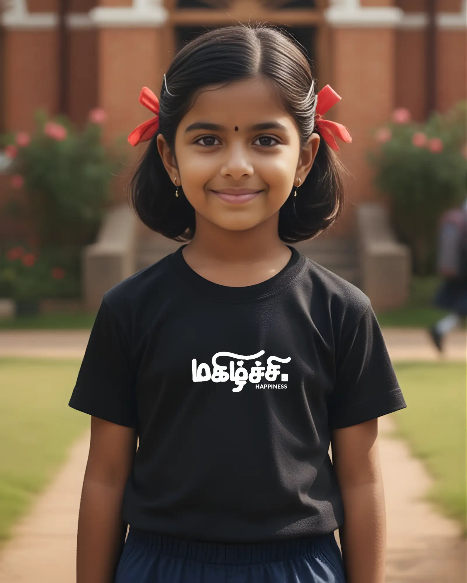 Kids Round Neck Magizhchi-Black - image 1