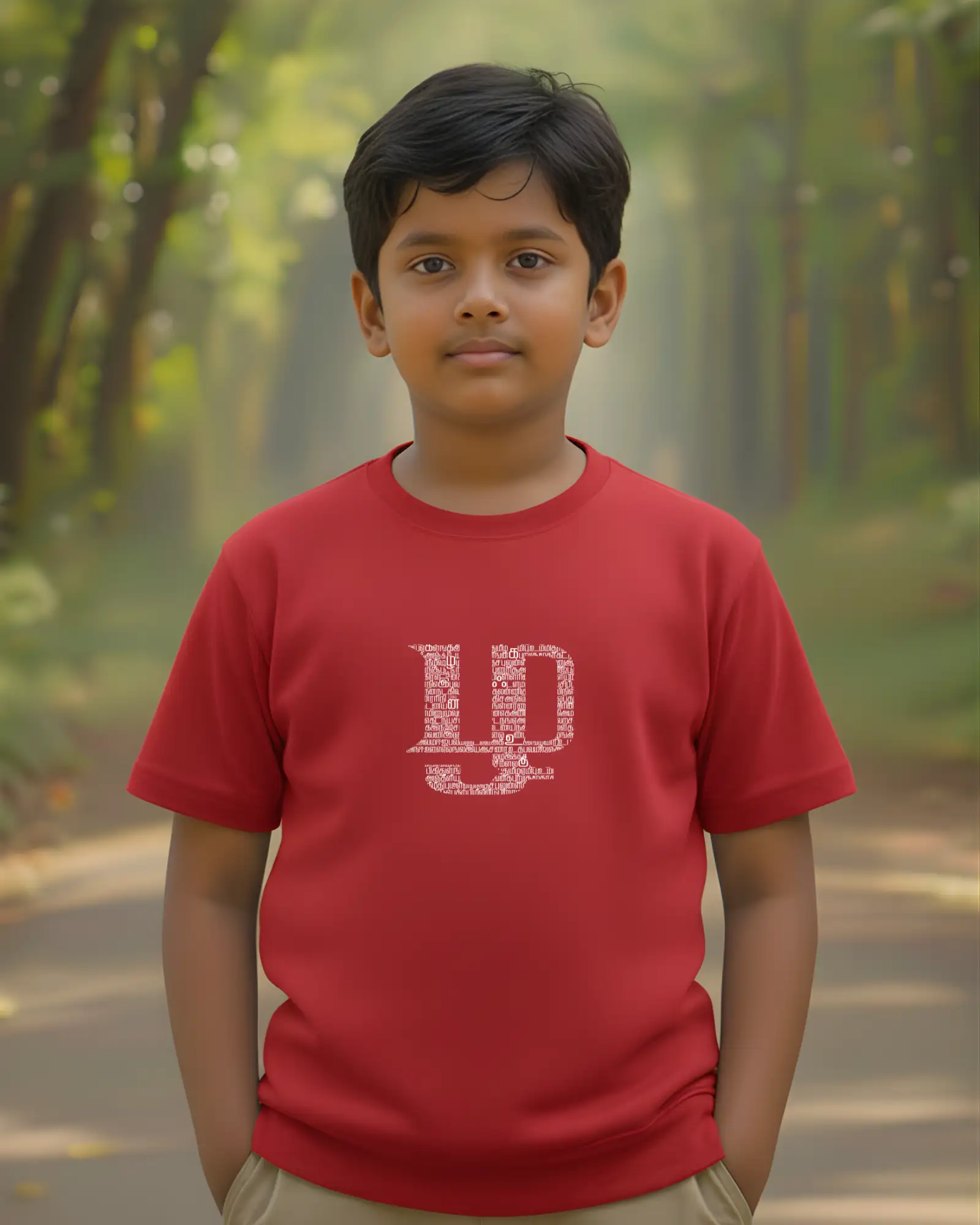 Kids Round Neck Zhal-1-Red - image 1