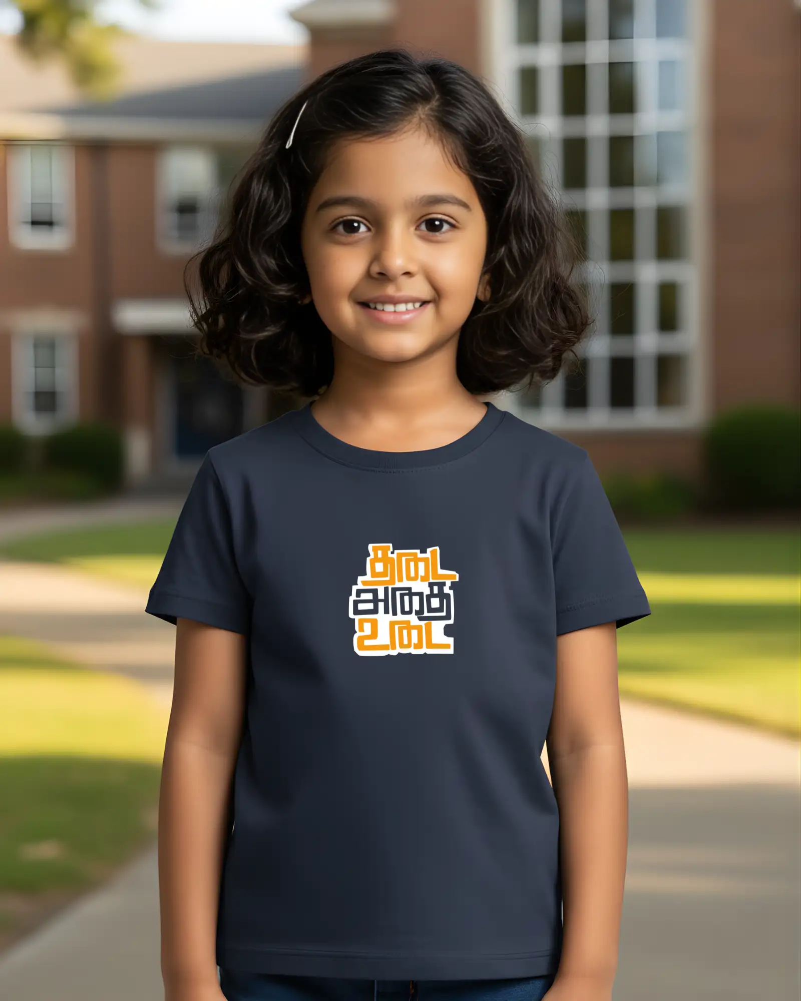 Kids Round Neck Thadai Adhai Udai-Black - image 1