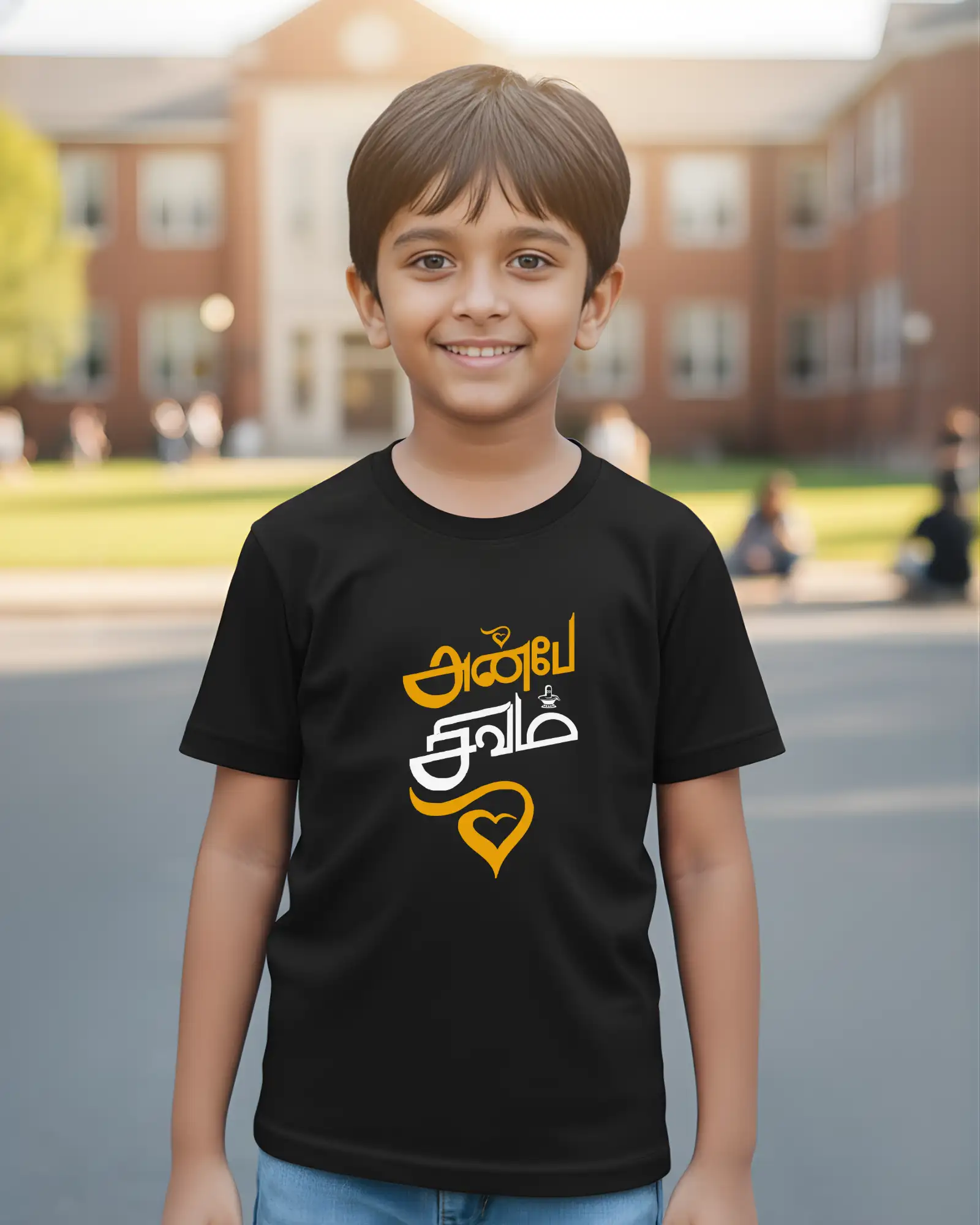 Kids Round Neck Anbe Sivam Black - image 1