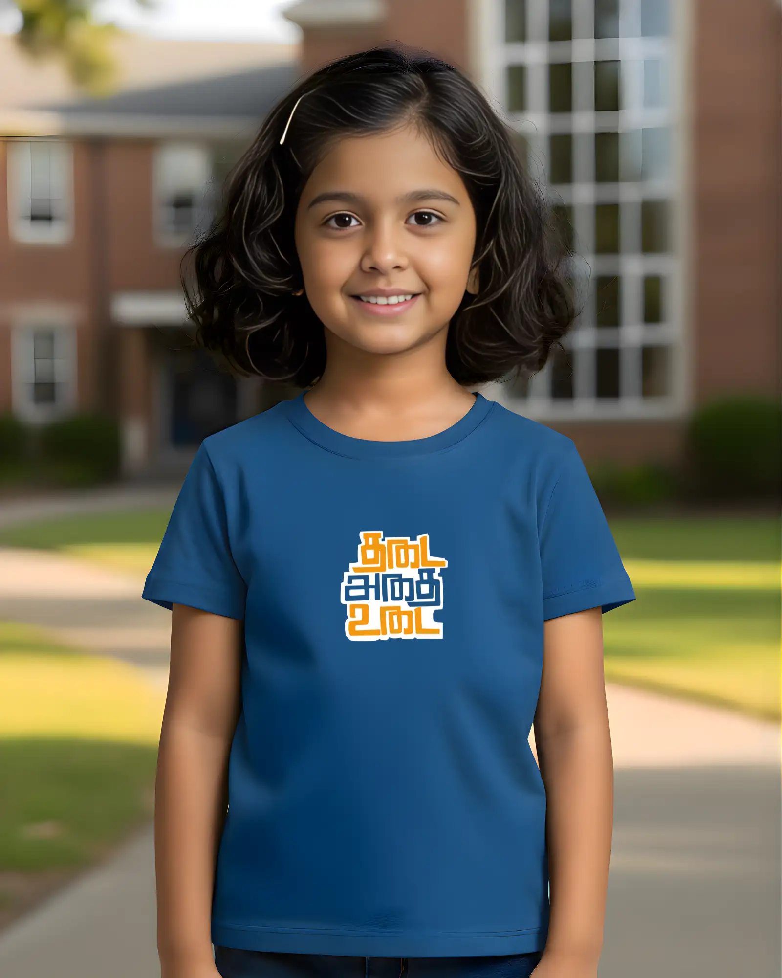 Kids Round Neck Thadai Adhai Udai-Royal Blue - image 1