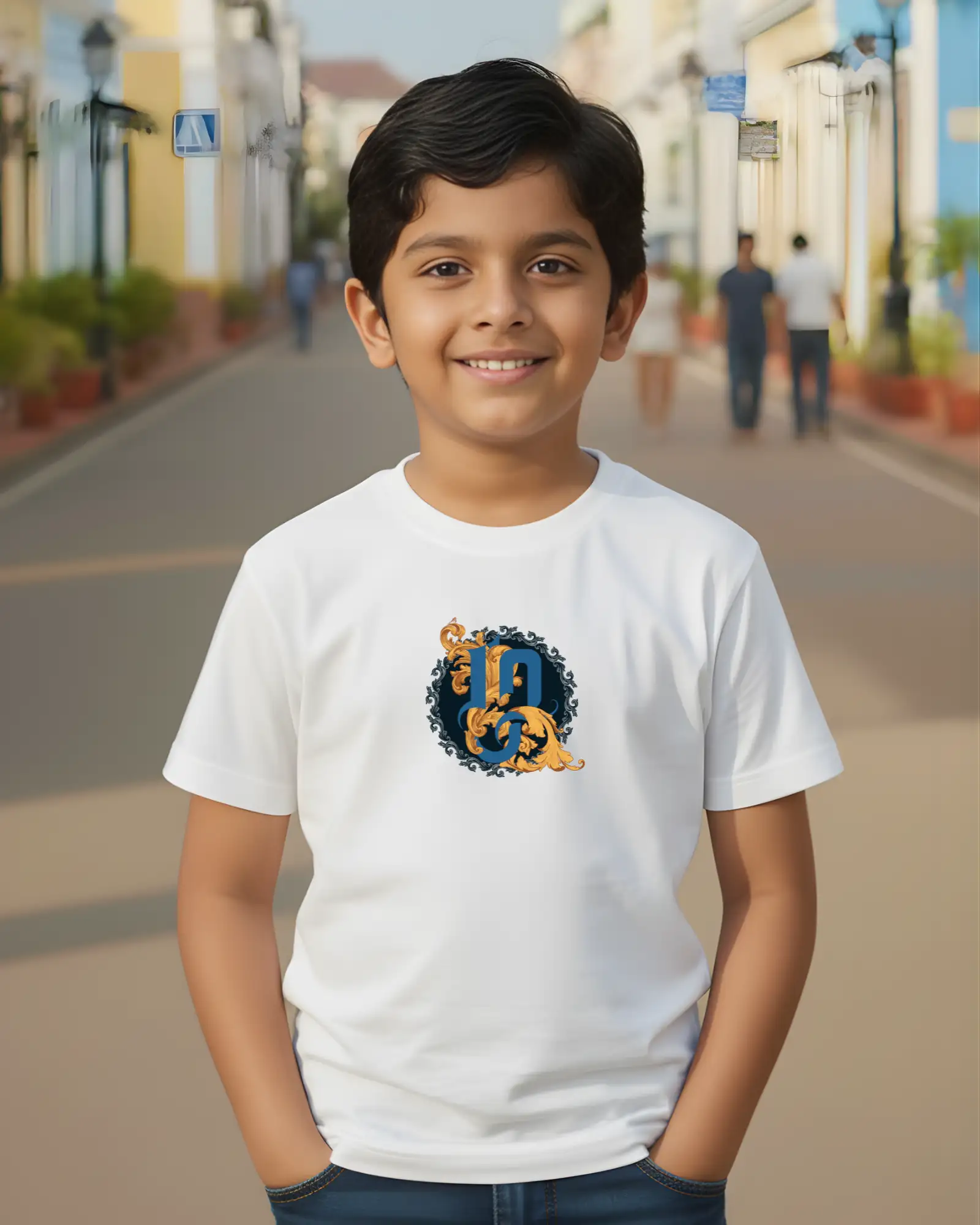 Kids Round Neck Zhal - white - image 2