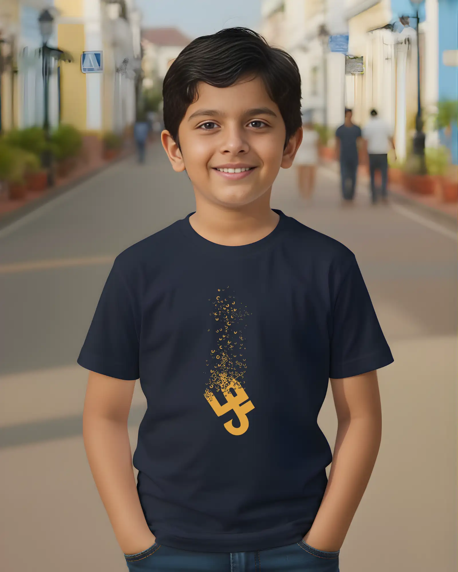 Kids Round Neck Zhal - Navy - image 1