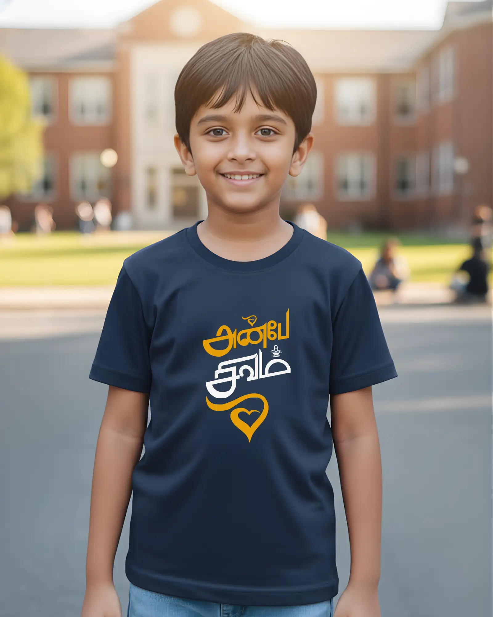 Kids Round Neck Anbe Sivam Blue - image 1