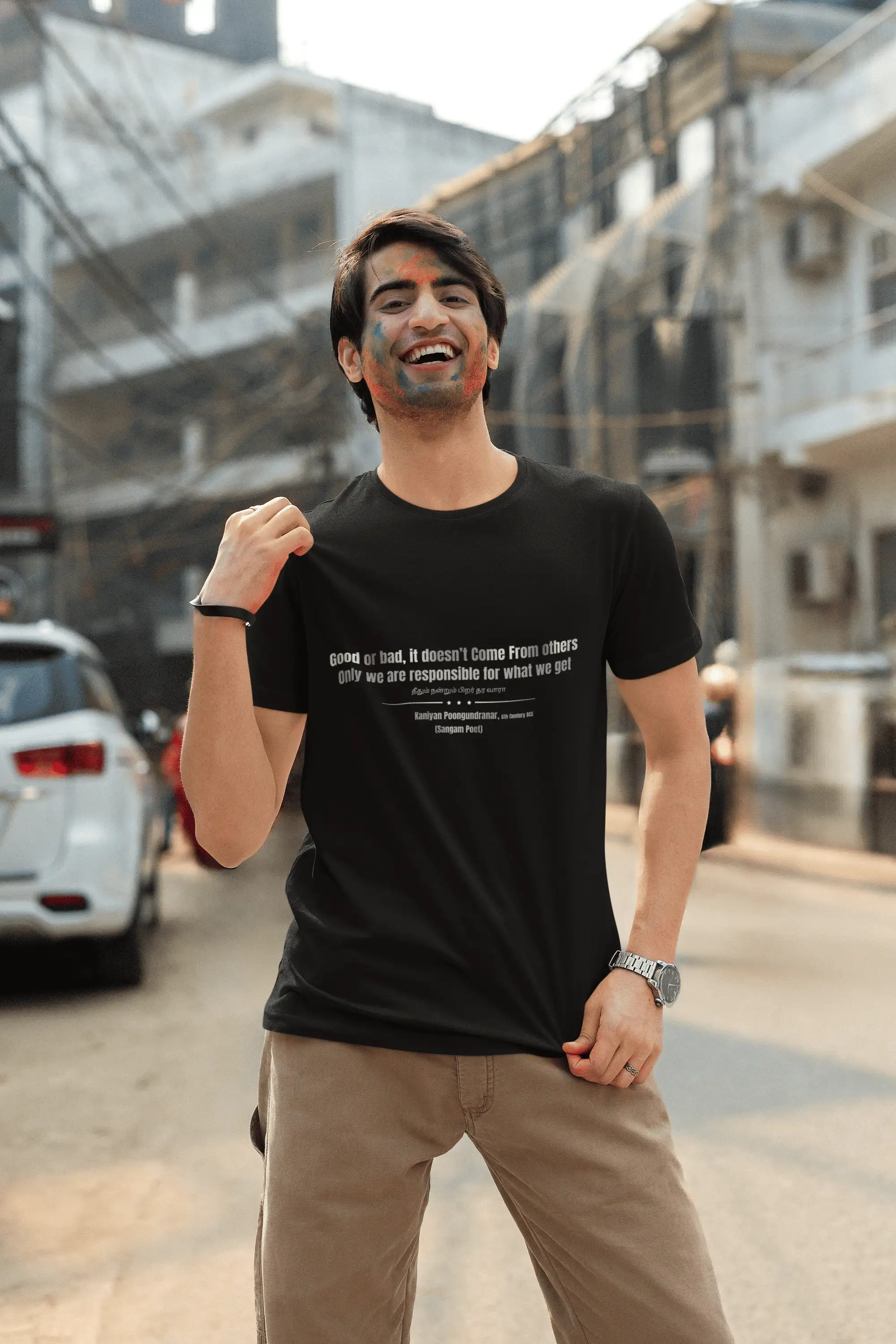 Good or Bad – Kaniyan Poonkundranar T-Shirt – Black image 1
