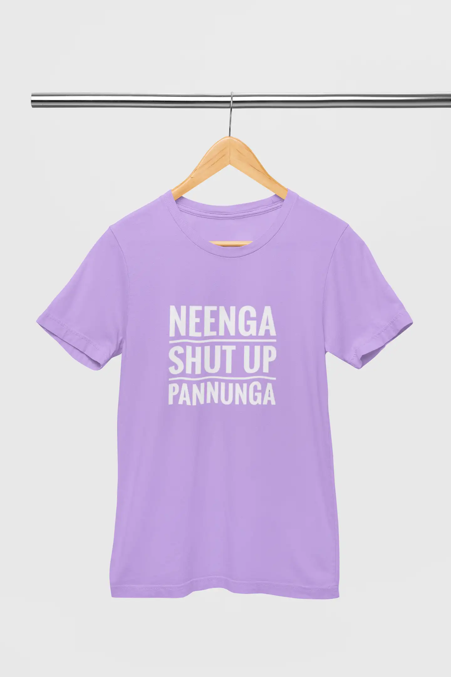 Neenga Shut Up Pannunga Round Neck Levender image 1