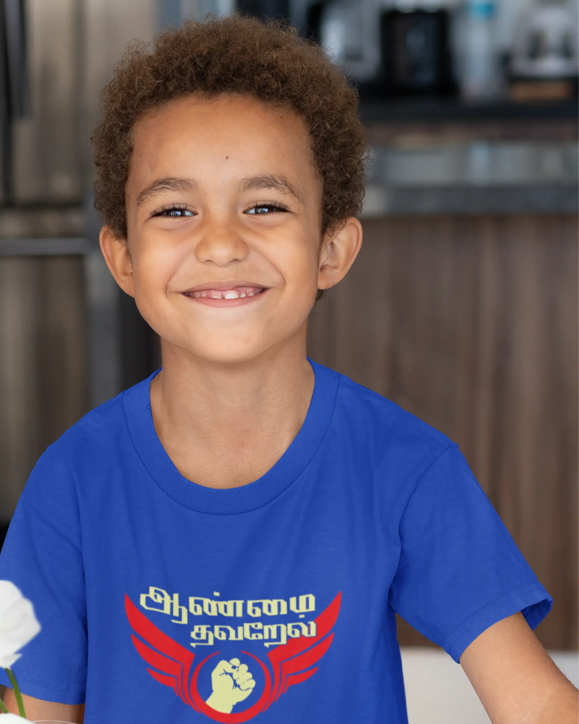 Kids Round Neck Aanmai Thavarel-Royal Blue - image 1