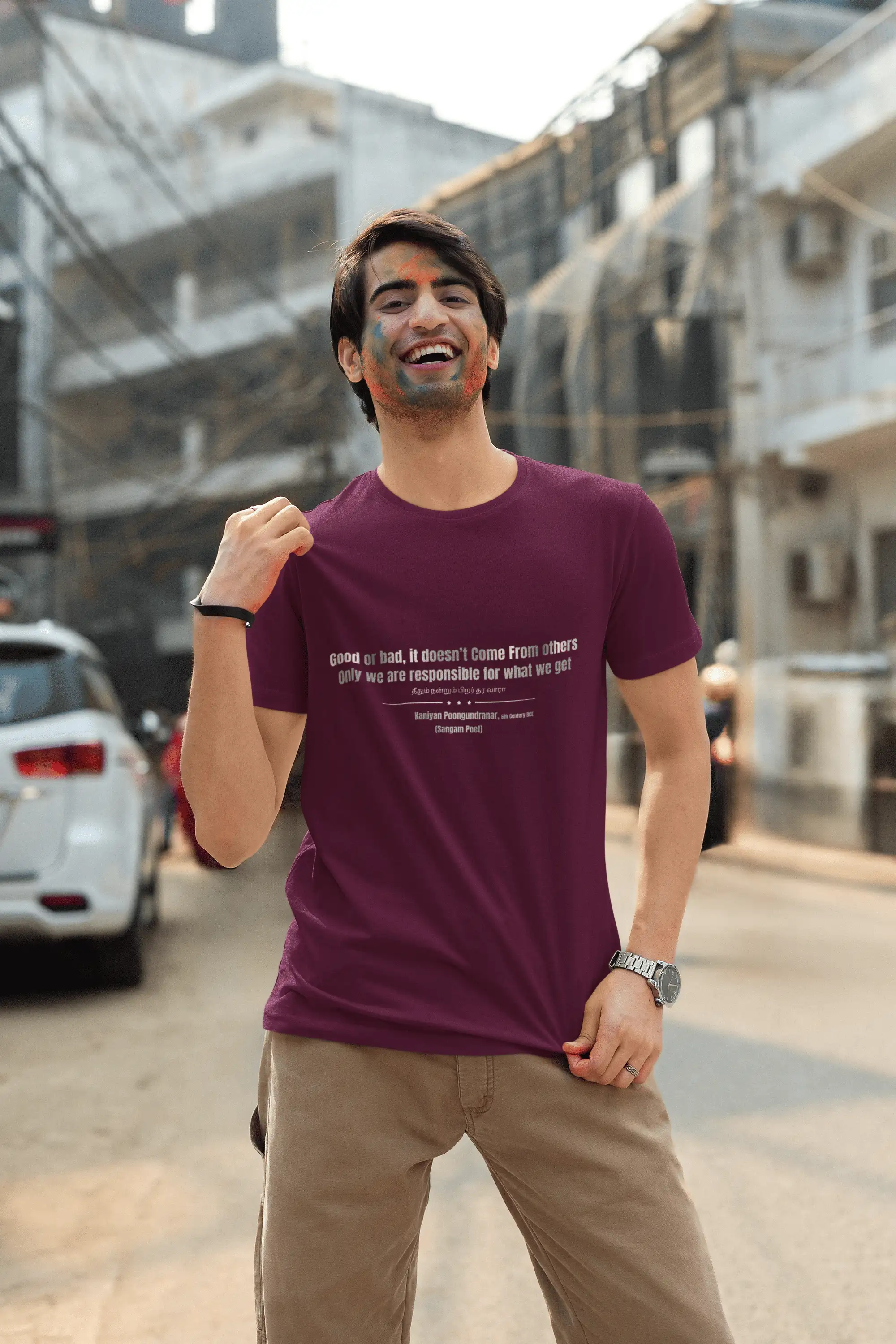 Good or Bad – Kaniyan Poonkundranar T-Shirt – Maroon