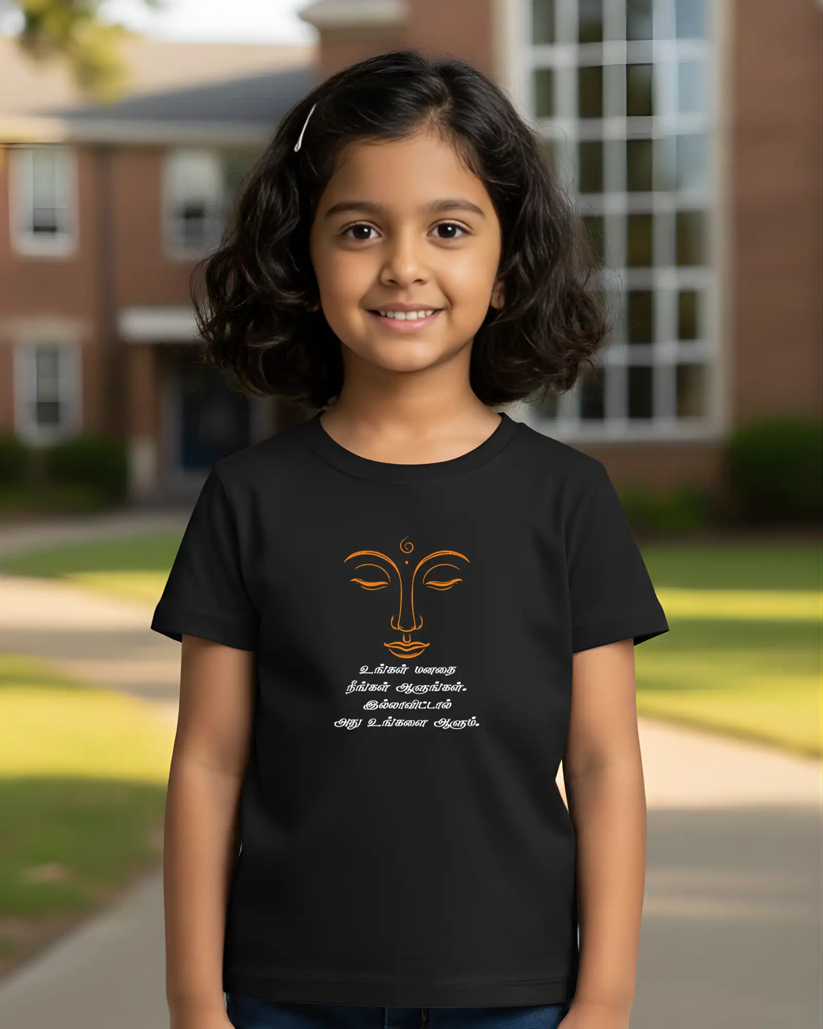 Kids Round Neck - Ungal Manadhai Neengal Aalungal - Black - image 1