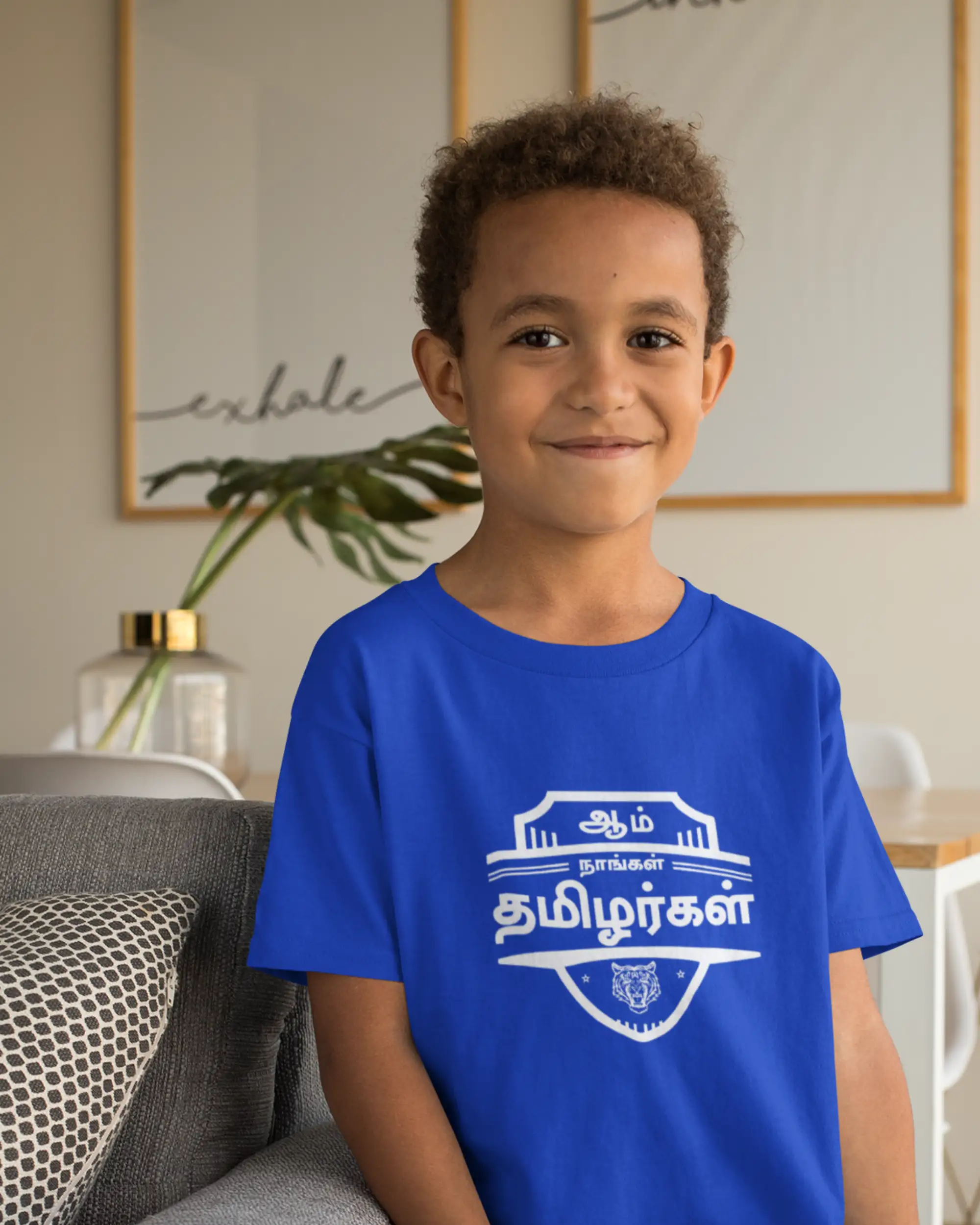Kids Round Neck Aam Naangal Tamilargal-Royal Blue - image 1
