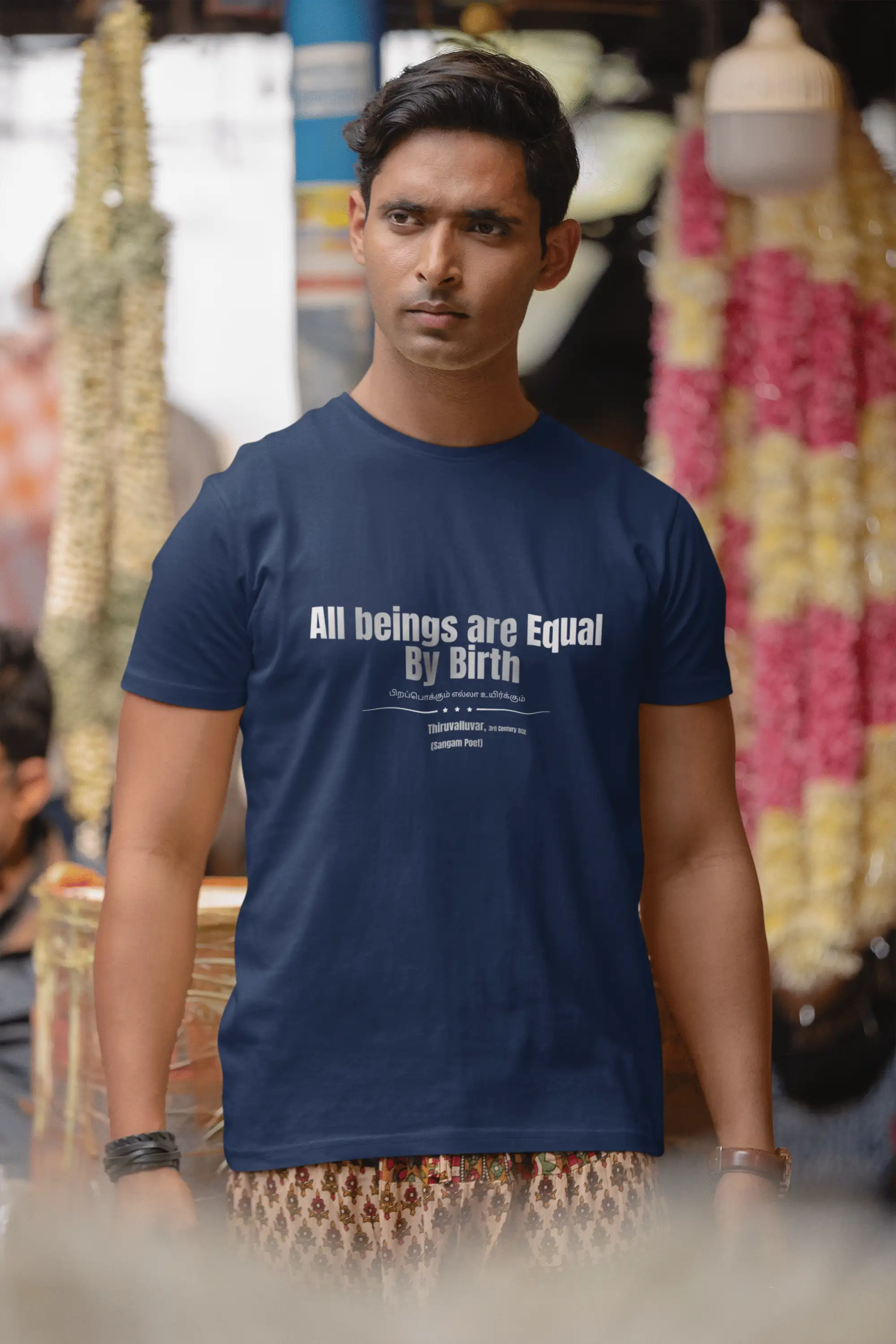 All Beings Are Equal By Birth -Shirt – Navy-Blue