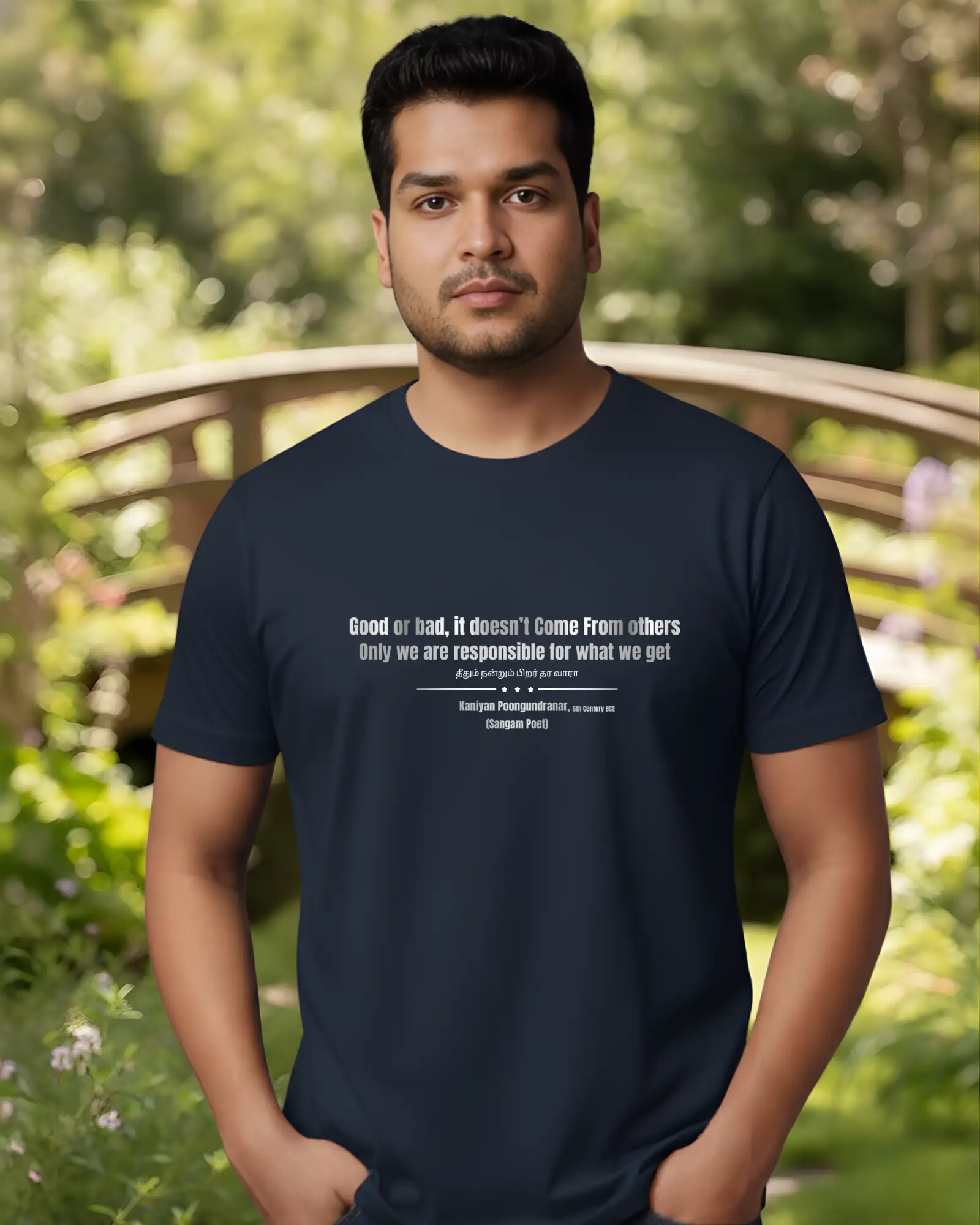 Good or Bad – Kaniyan Poonkundranar T-Shirt – Navy-Blue - image 1