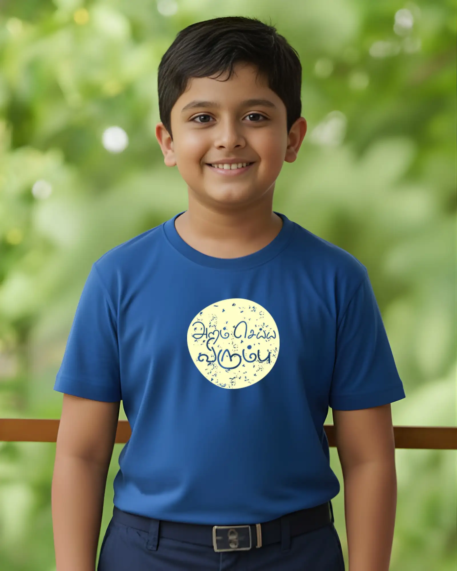 Kids Round Neck Aram Seiya Virumbu-Royal Blue - image 1