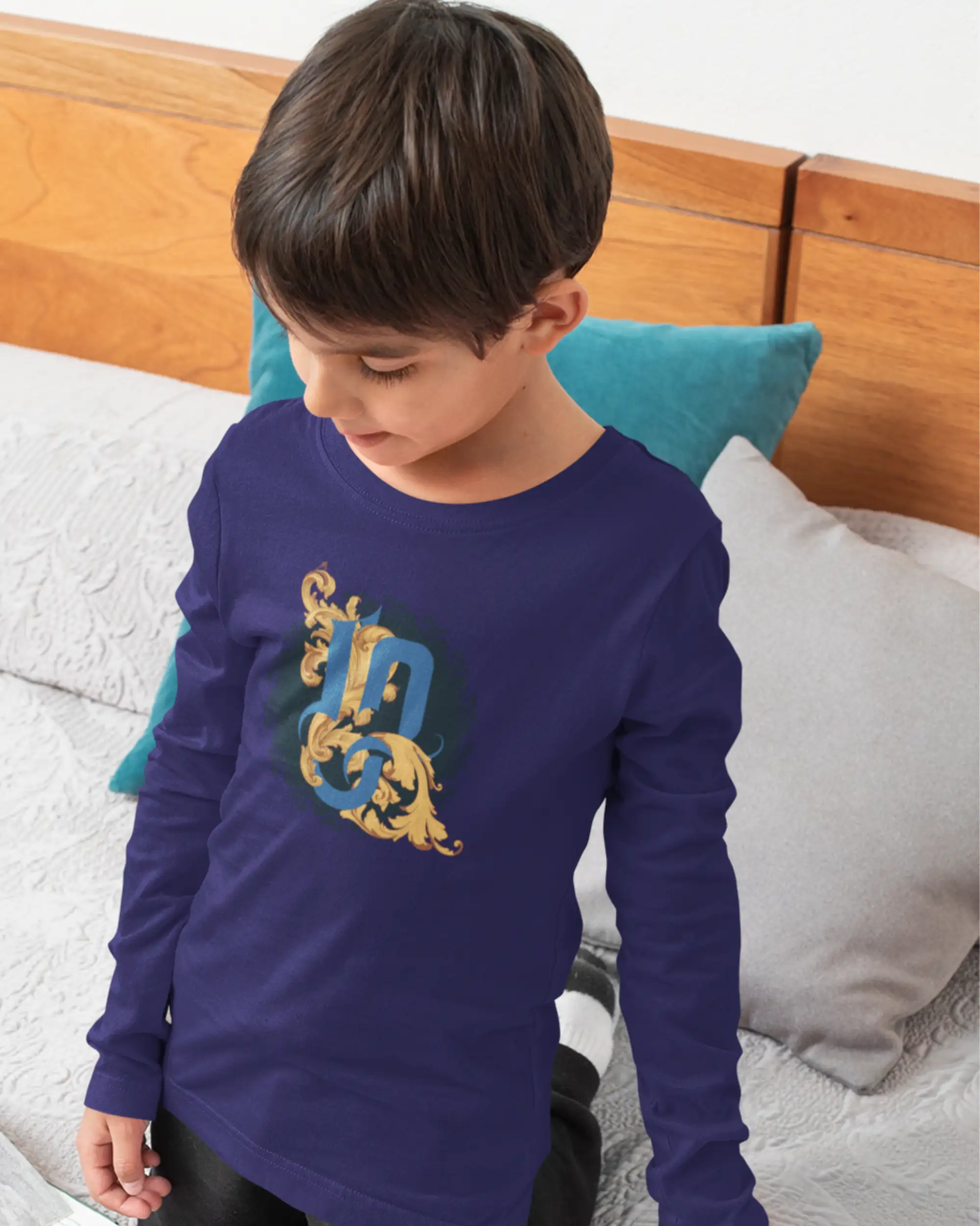 Kids Round Neck Zhal - Navy - image 1