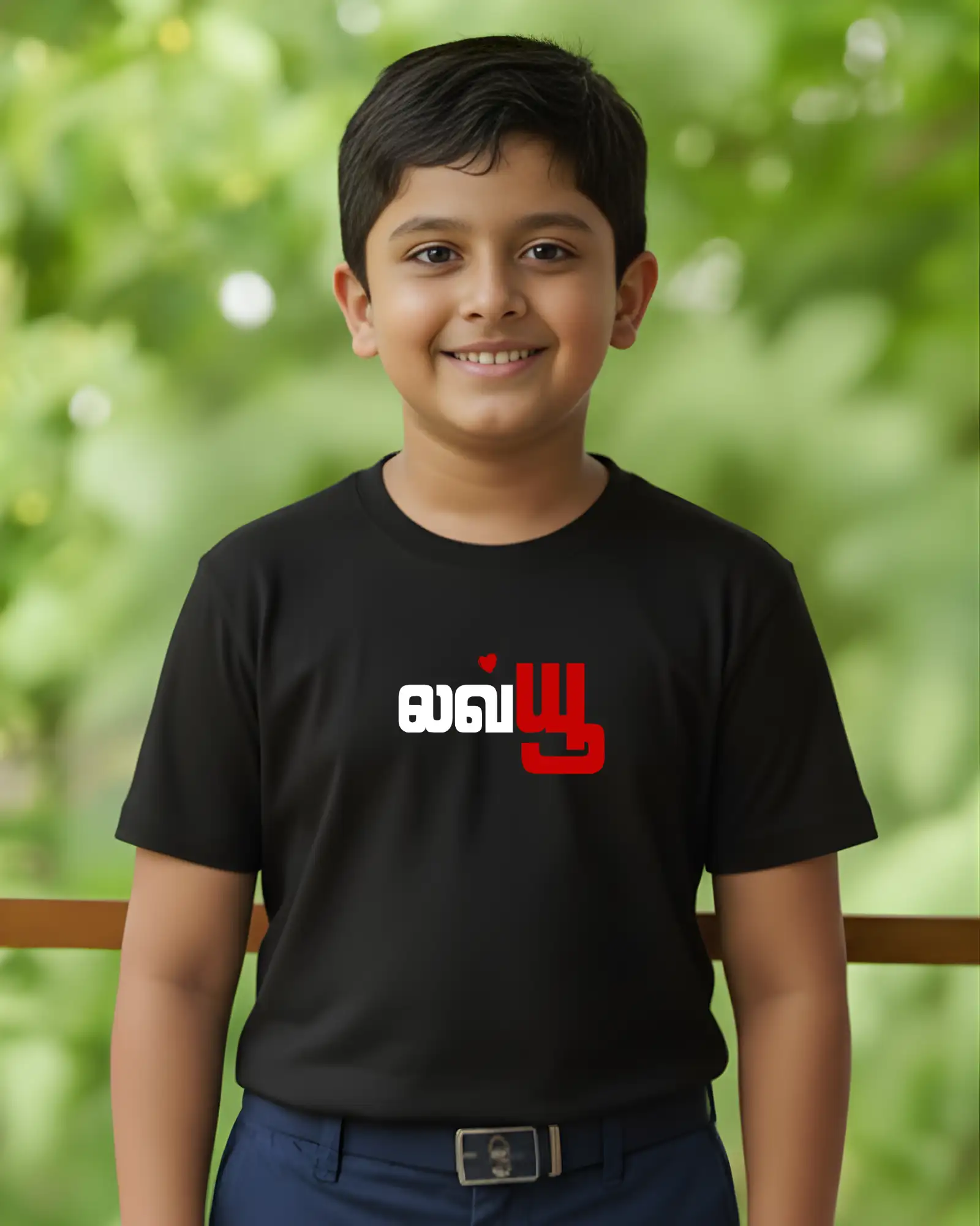 Kids Round Neck Love You - Black - image 1