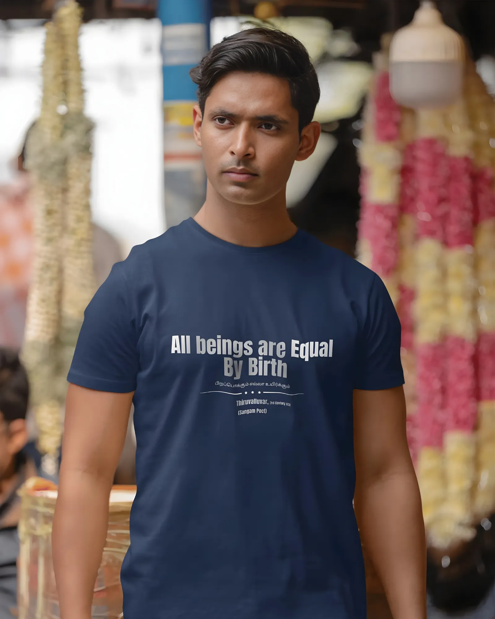 All Beings Are Equal By Birth -Shirt – Navy-Blue