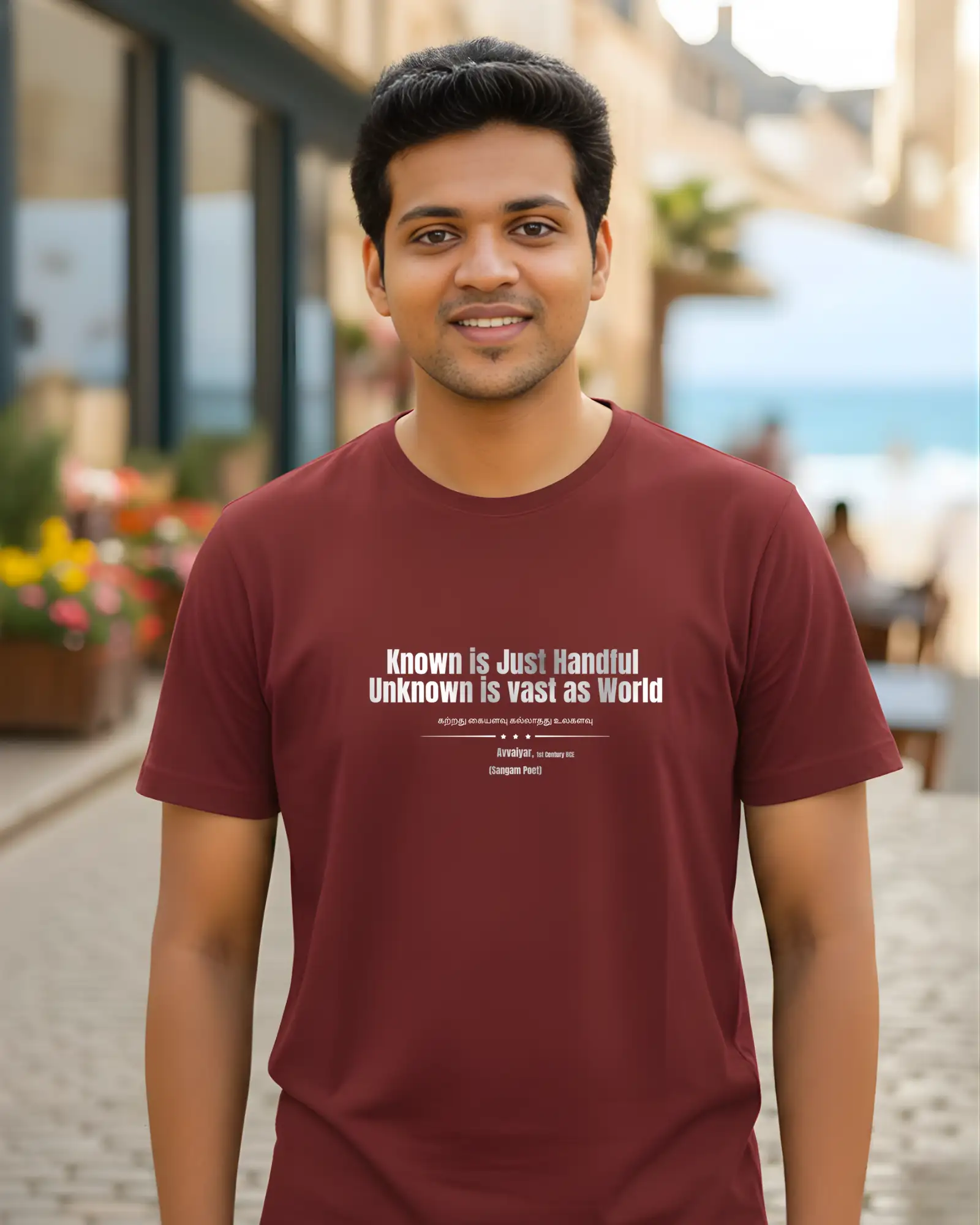 Katrathu Men’s Round Neck T-Shirt - Maroon - image 1