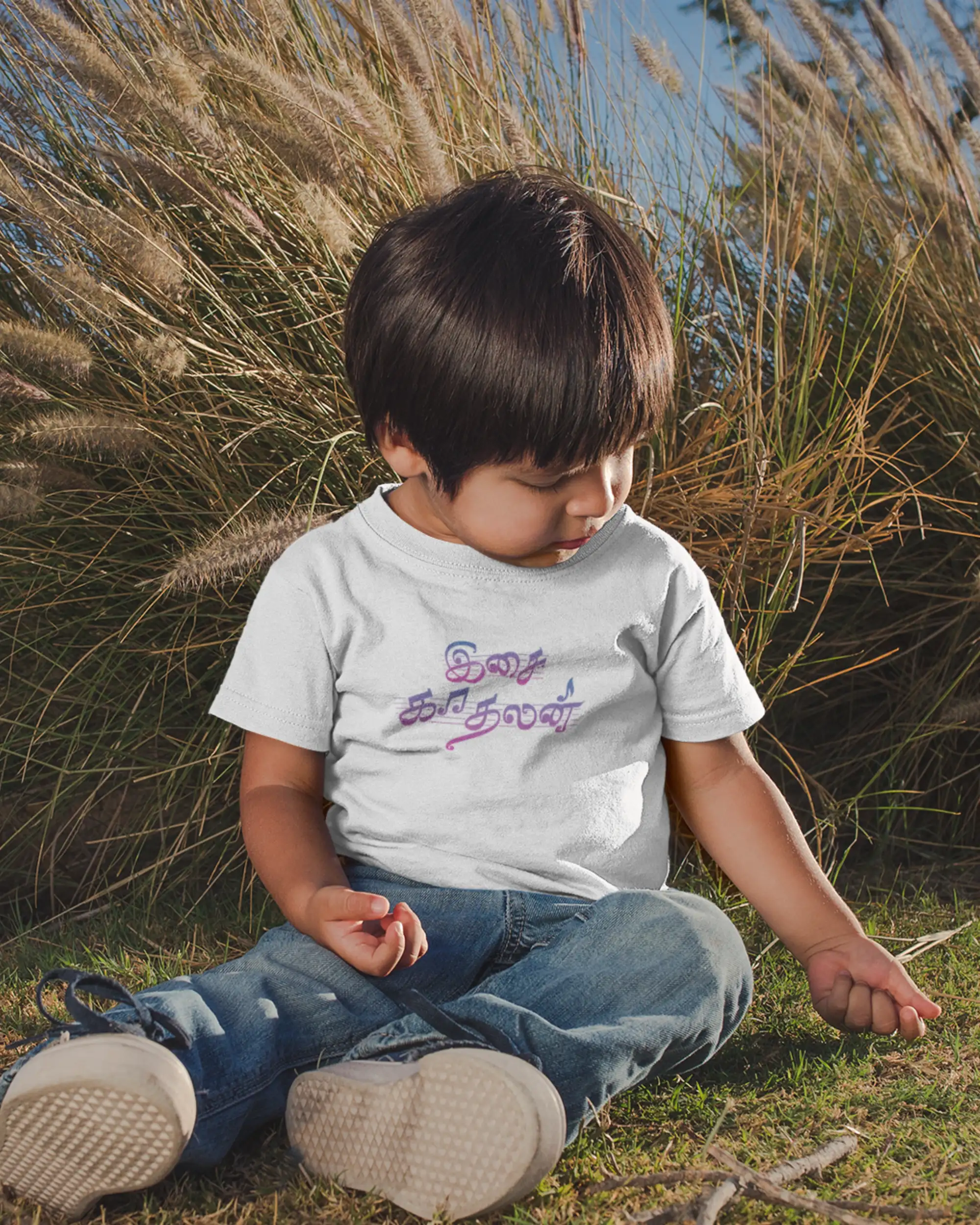 Kids Round Neck Isai Kaadhalan - White - image 1