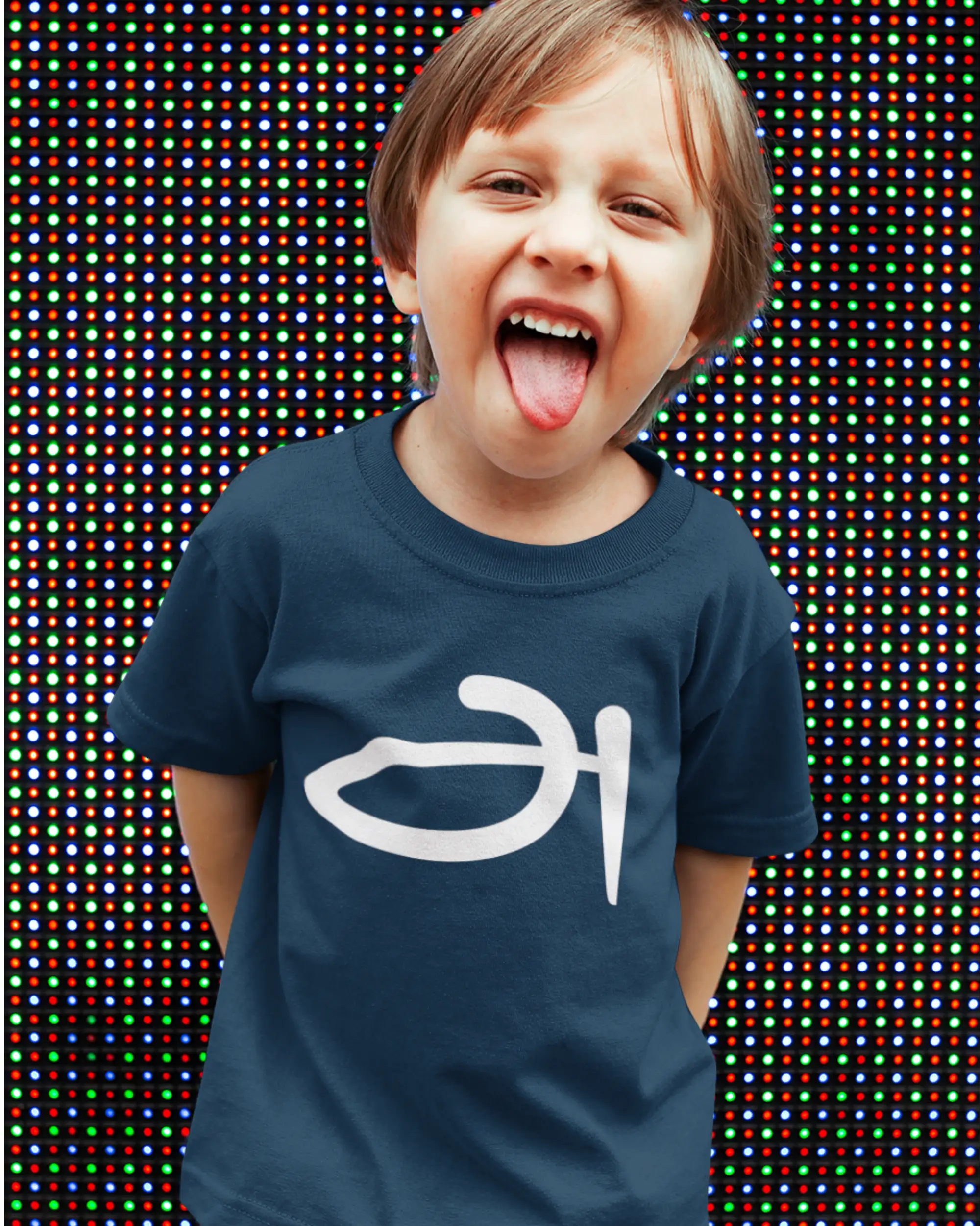 AAH Kids Round Neck TShirts-Navy Blue - image 1