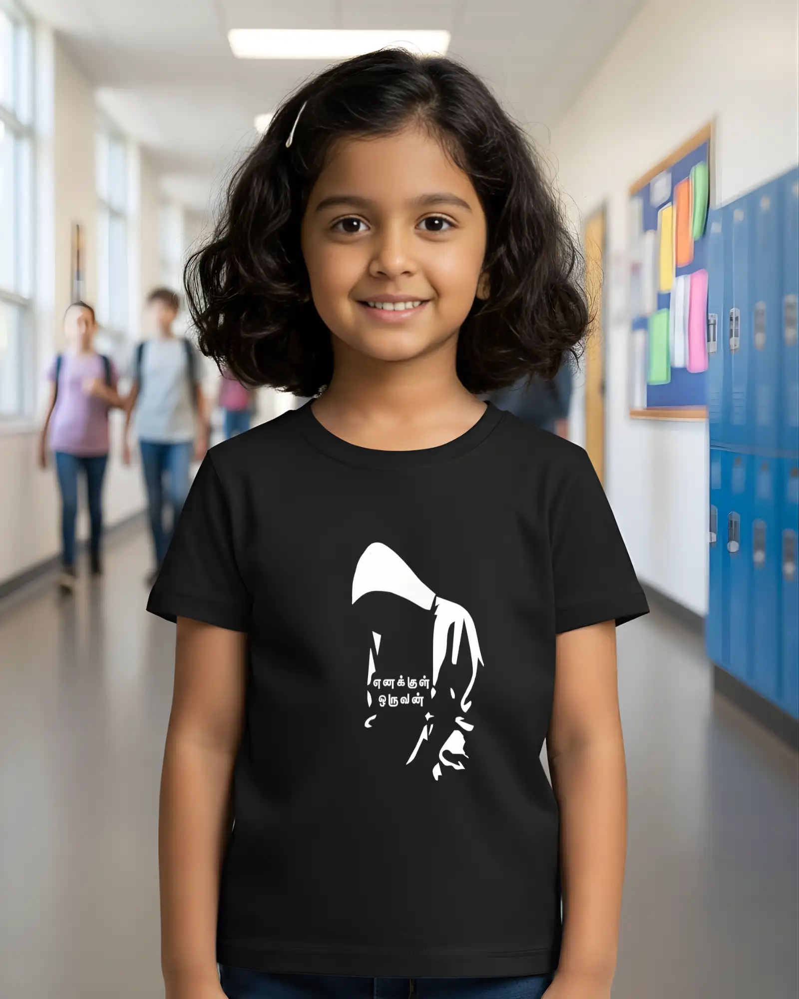 Kids Round Neck Enakkul Oruvan-Black - image 1