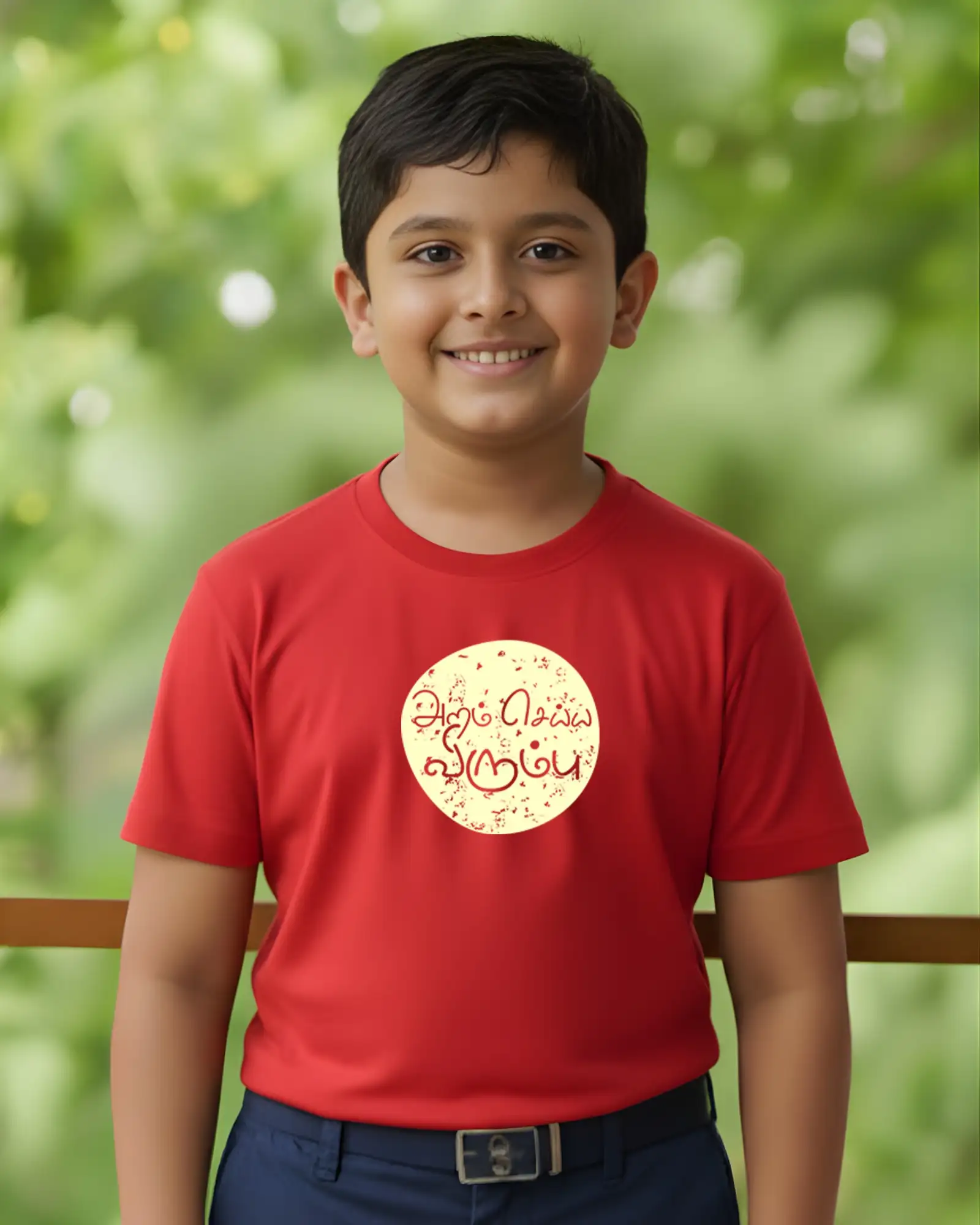 Kids Round Neck Aram Seiya Virumbu-Red - image 1