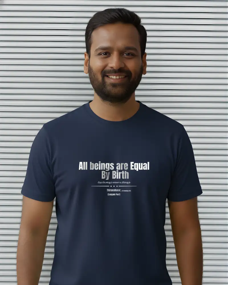 All Beings Are Equal By Birth -Shirt – Navy-Blue - image 2